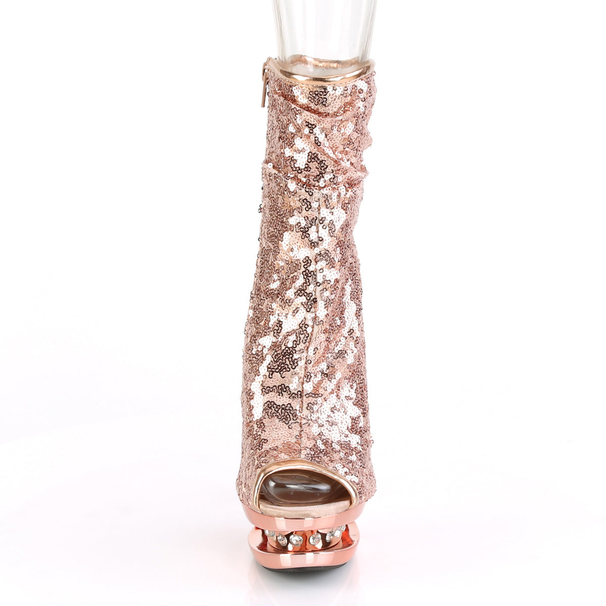 blondie r 1008 pleaser rose gold sequins rose gold chrome platforms exotic dancing