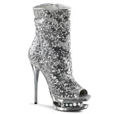 Blondie-R-1008 Sexy 6 "Silver Sequins Pole Dancer Platform Kinky Boots