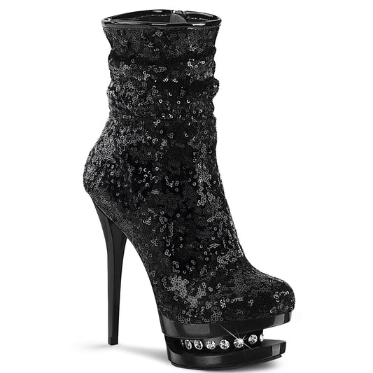 BLONDIE-R-1009 Sexy 6 Inch Black Sequins Pole Dancer Shoes-Pleaser- Sexy Shoes