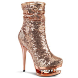 Rose Gold 6 Inch High Impact Ankle Boots -  Pleaser BLONDIE-R-1009