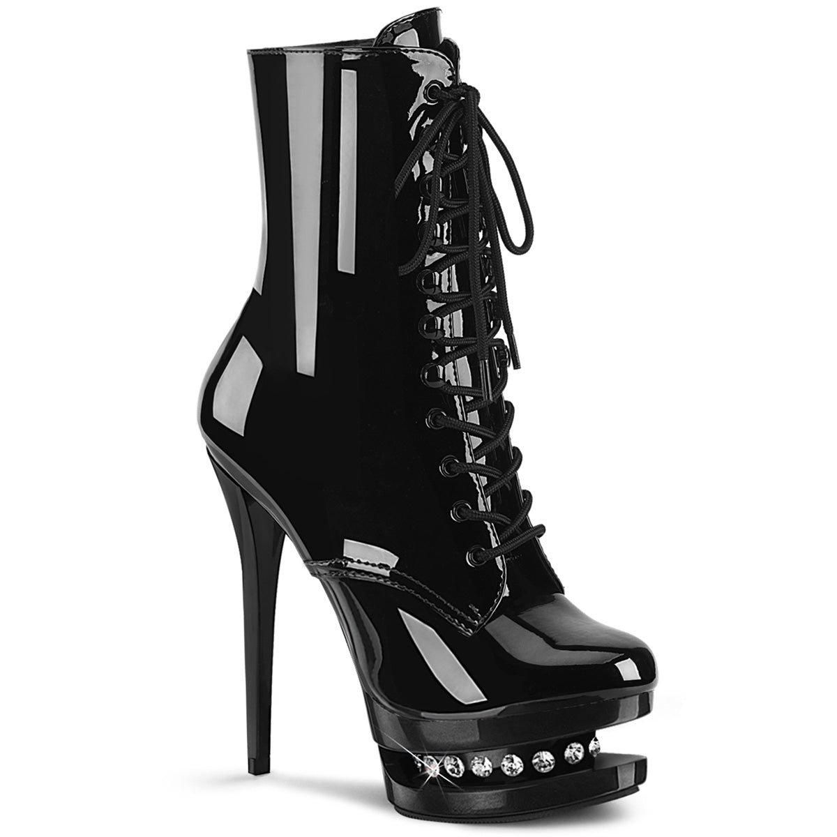 BLONDIE-R-1020 Sexy 6 Inch Black Patent Pole Dancer Platform Shoes