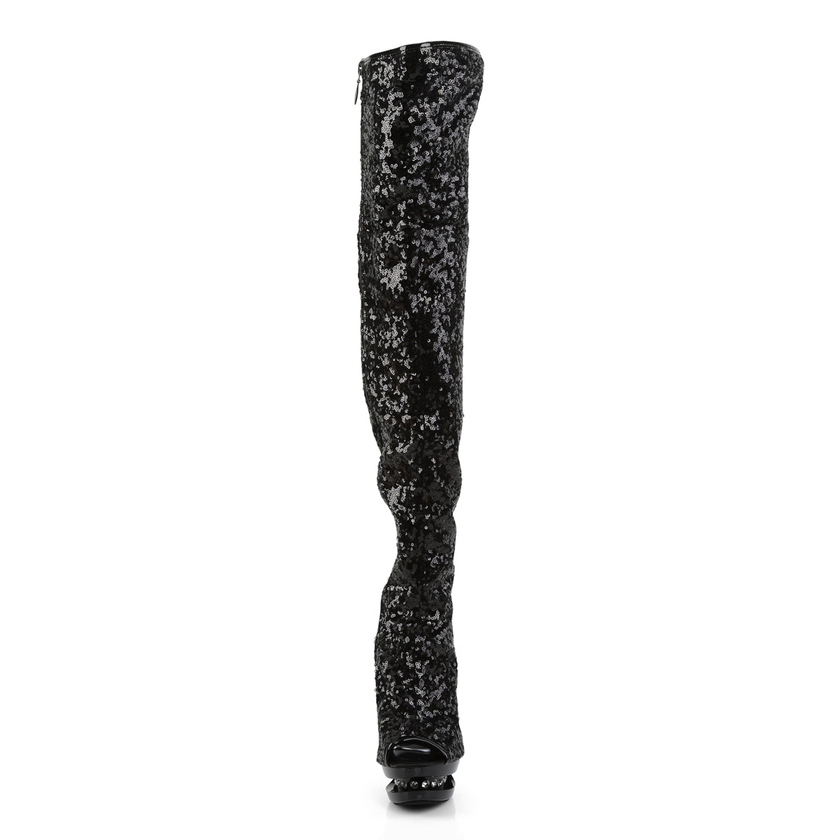 BLONDIE-R-3011 Sexy 6 Inch Black Sequins Pole Dancing Shoes-Pleaser- Sexy Shoes Alternative Footwear