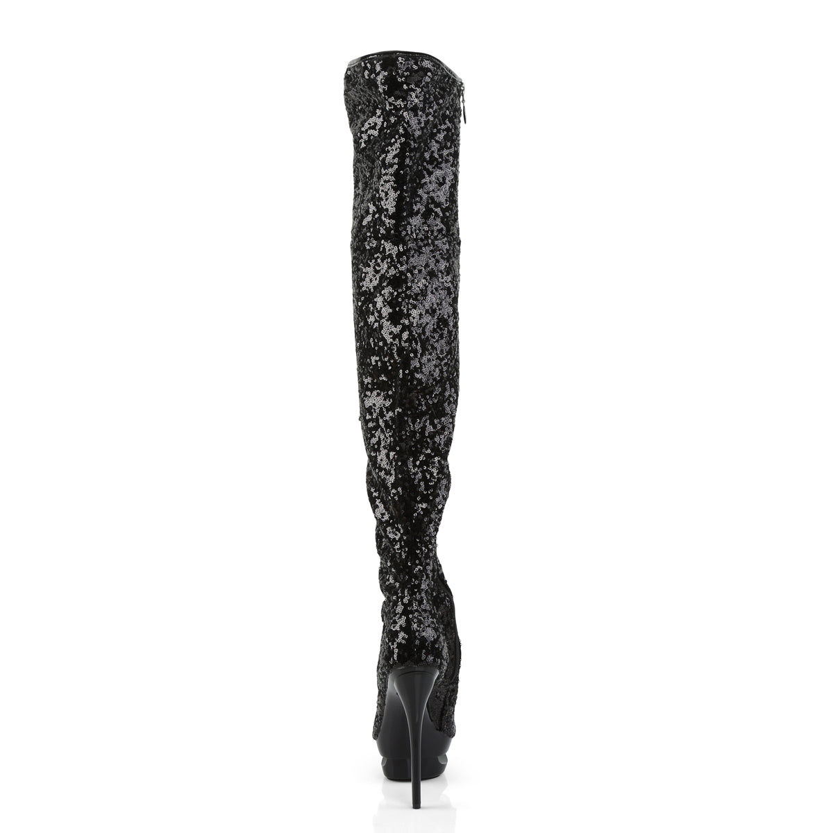 BLONDIE-R-3011 Sexy 6 Inch Black Sequins Pole Dancing Shoes-Pleaser- Sexy Shoes Fetish Footwear