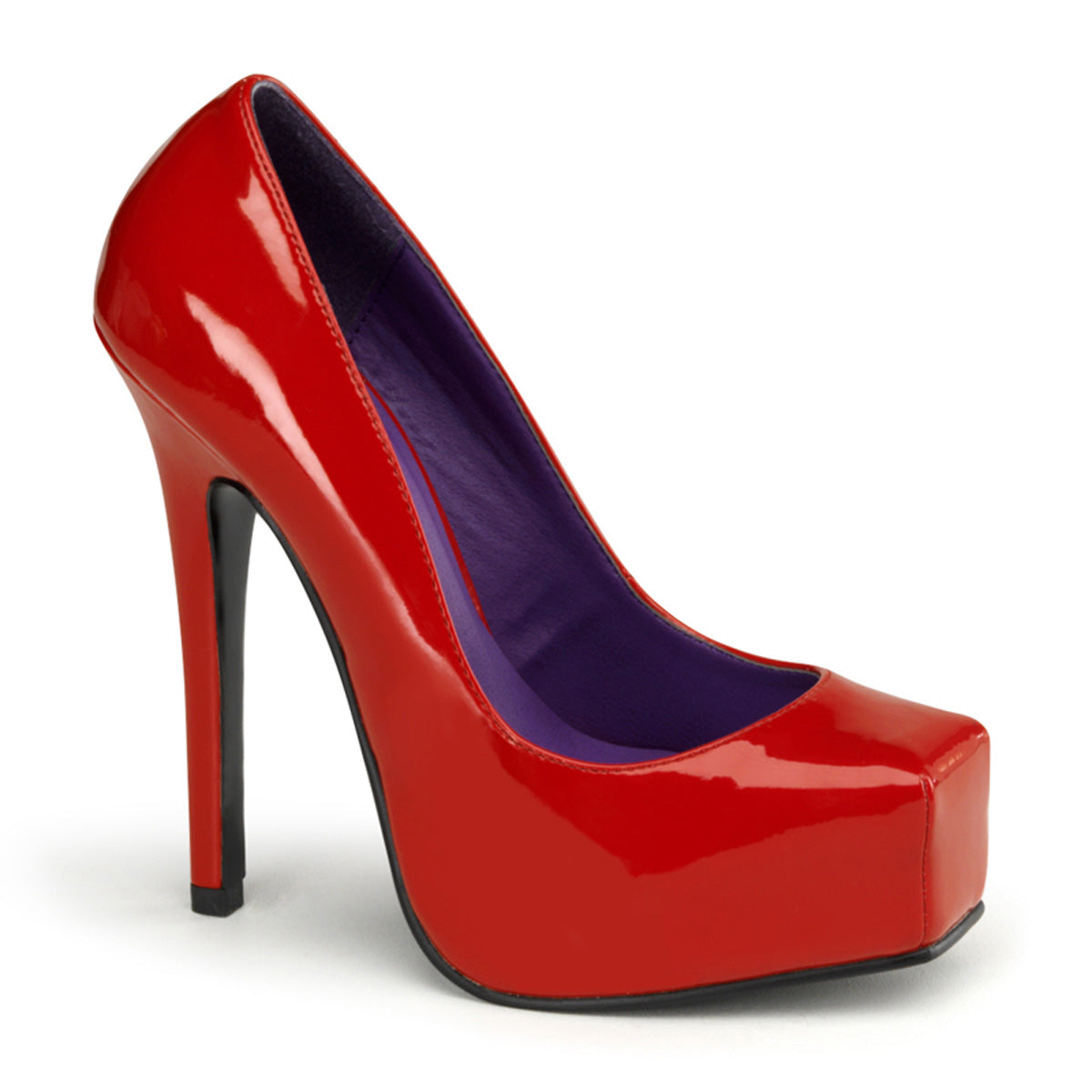 BONDAGE 01 Devious Fetish Shoe 5.5" Heel Red Platforms Shoe Devious Heels