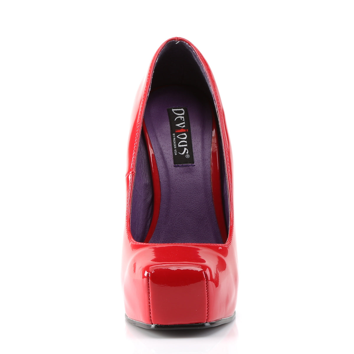 BONDAGE 01 Devious Fetish Shoe 5.5" Heel Red Platforms Shoe Devious Heels Alternative Footwear