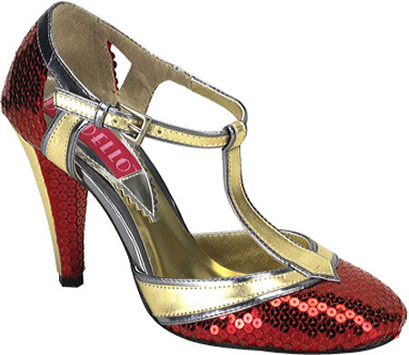 CABARET-01SQ Pleaser Red Sequins High Heel Alternative Footwear Discontinued Sale Stock