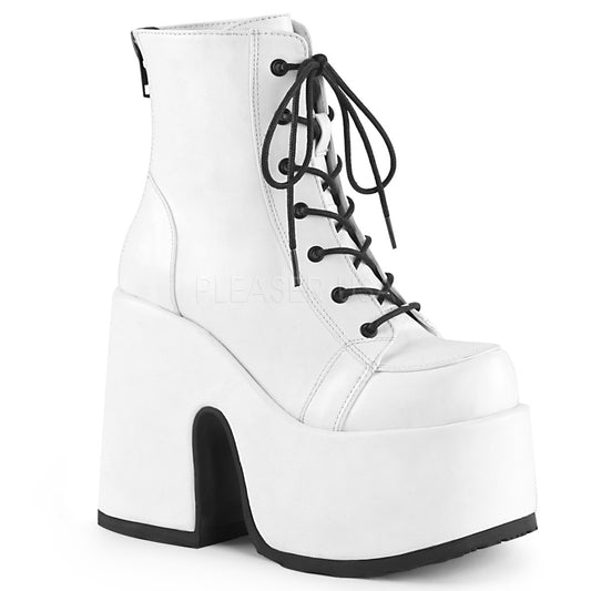 Demoniacult CAM203 White Vegan Leather Sexy Shoes Discontinued Sale Stock