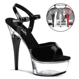 Black 6 Inch Pole Dance Platform Shoes -  Pleaser CAPTIVA-609