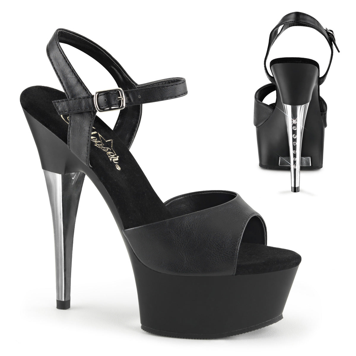 CAPTIVA-609 Sexy 6" Heel Black Pole Dancing Platforms-Pleaser- Sexy Shoes