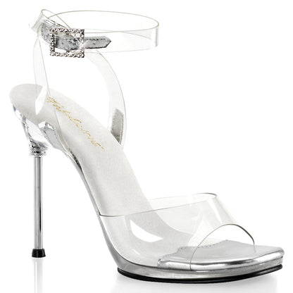 CHIC-06 Fabulicious 4.5 Inch Heel Clear Posing Shoes with Ankle Strap