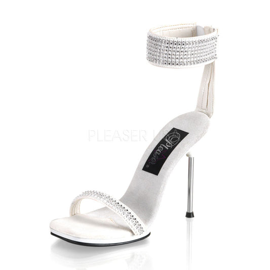 Pleaser CHIC40 White Nubuck/White Sexy Shoes Discontinued Sale Stock