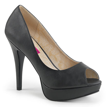 CHLOE-01 Pleaser Large Size Ladies Shoes 5 Inch Heel Black Platform Shoe