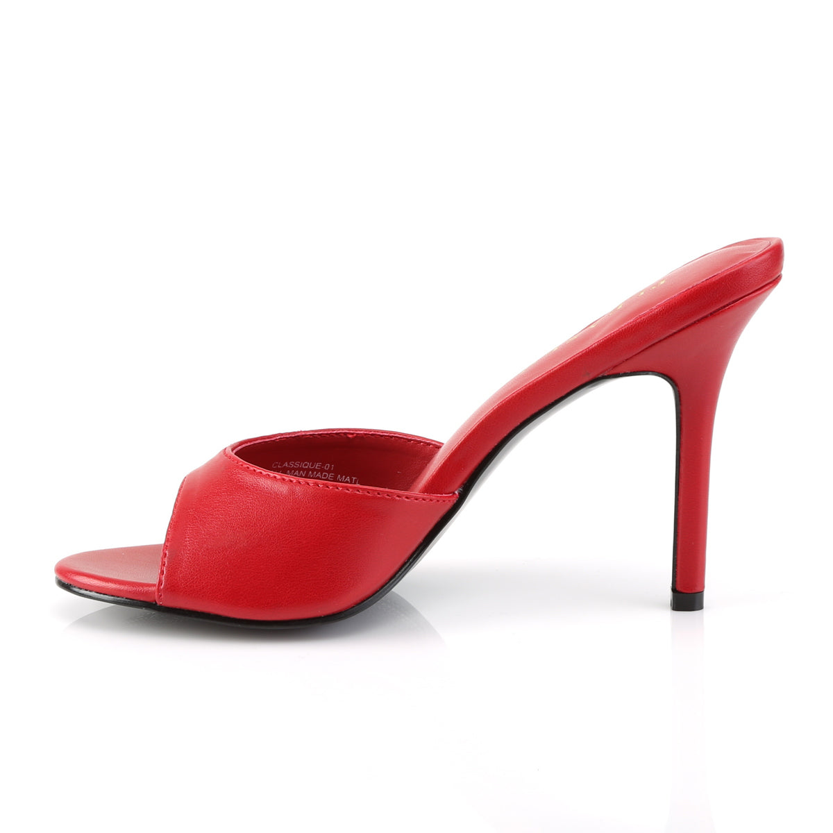 CLASSIQUE-01 Pleaser 4 Inch Heel Red Kid Pu Fetish Footwear-Pleaser- Sexy Shoes Pole Dance Heels
