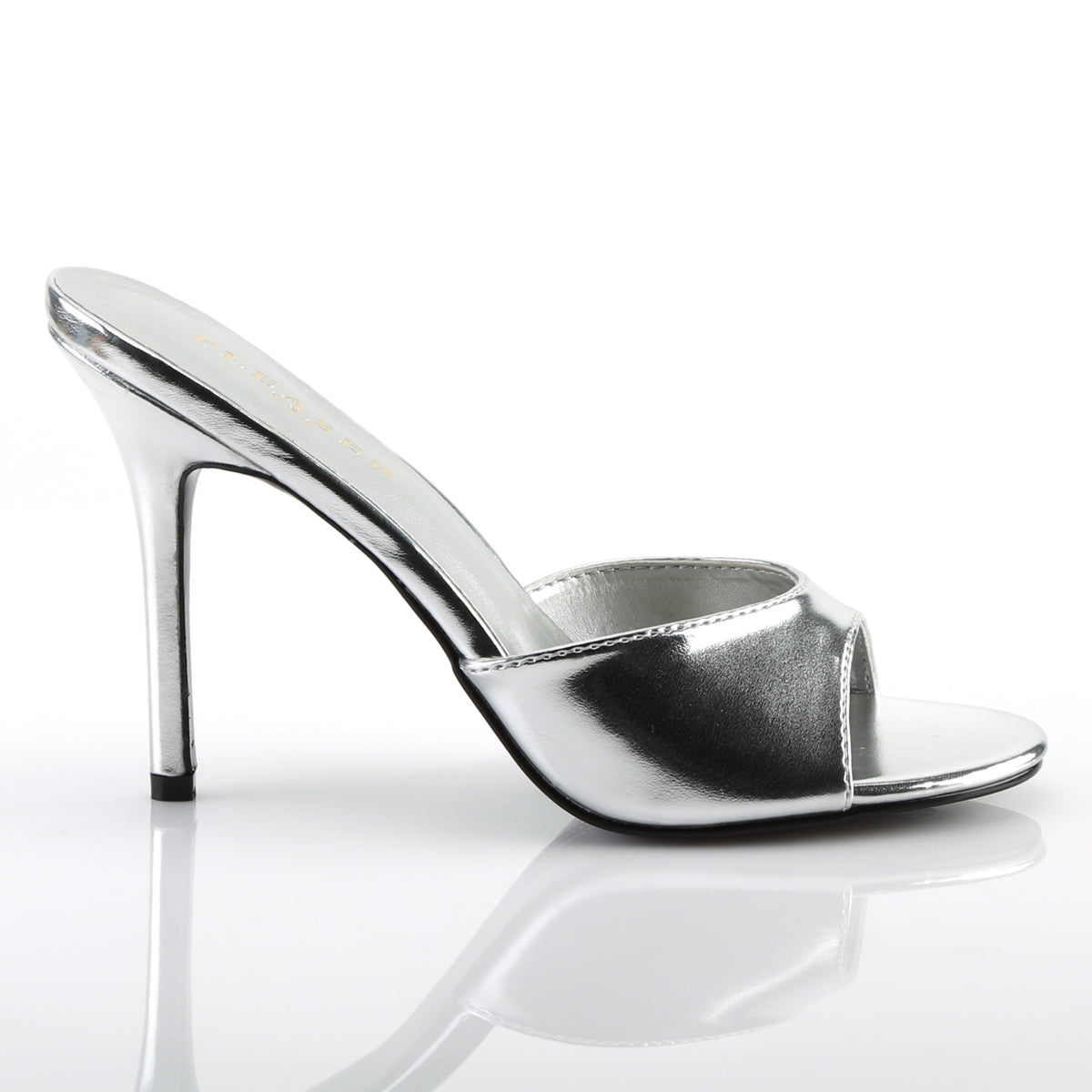 CLASSIQUE-01 Pleaser 4 Inch Heel Silver Fetish Footwear-Pleaser- Sexy Shoes Fetish Heels