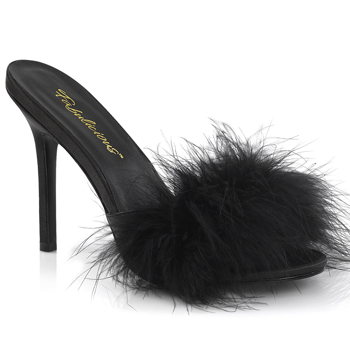 Kitten heel best sale marabou slippers