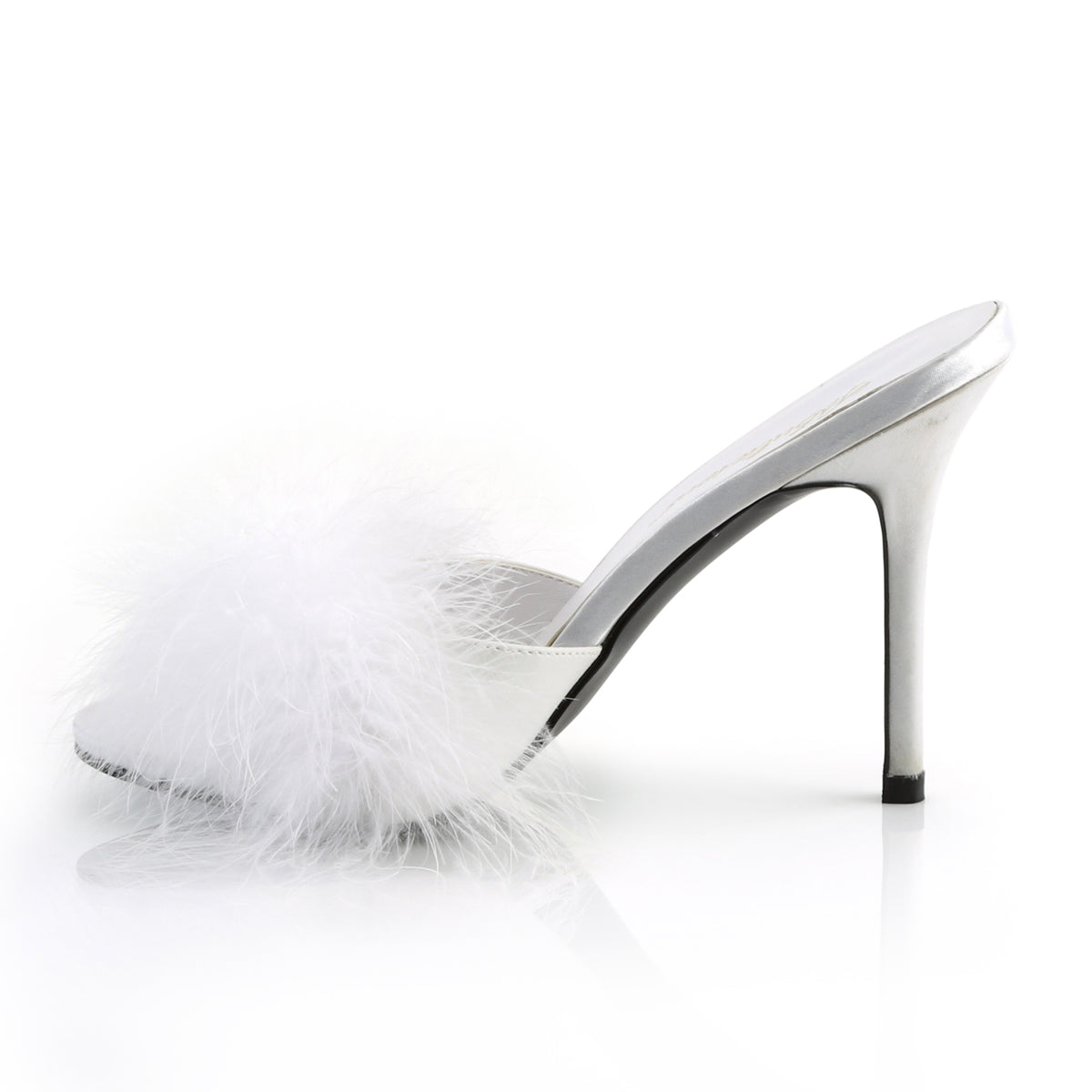 CLASSIQUE-01F Fetish Heel White Faux Fur Bedroom Sexy Shoes-Fabulicious- Sexy Shoes Pole Dance Heels