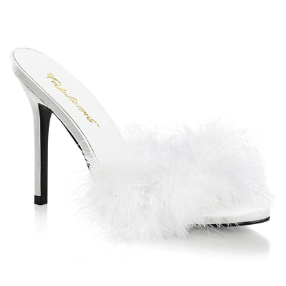 CLASSIQUE-01F Fetish Heel White Faux Fur Bedroom Sexy Shoes-Fabulicious- Sexy Shoes