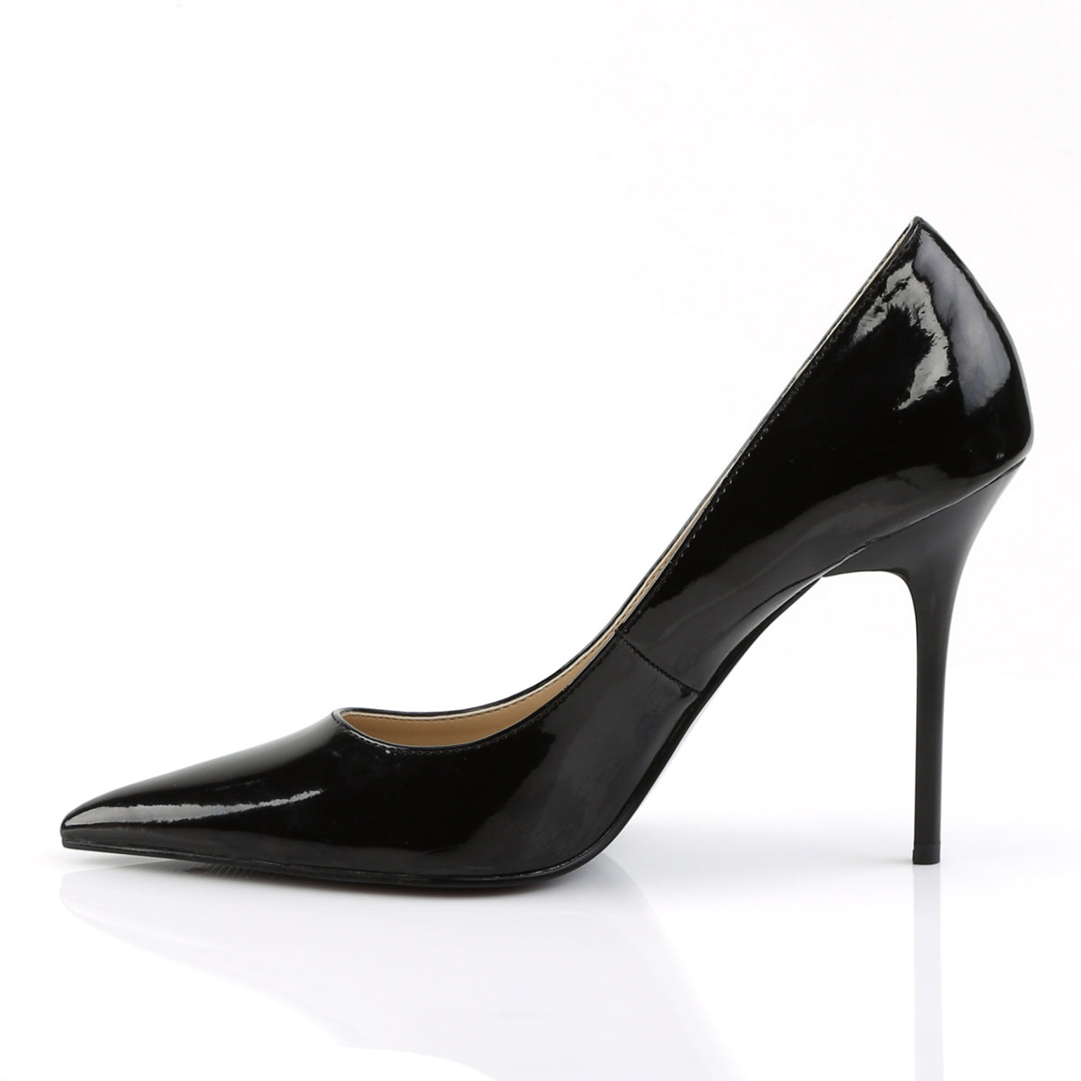 CLASSIQUE-20 Pleaser 4" Heel Black Patent Fetish Footwear-Pleaser- Sexy Shoes Pole Dance Heels