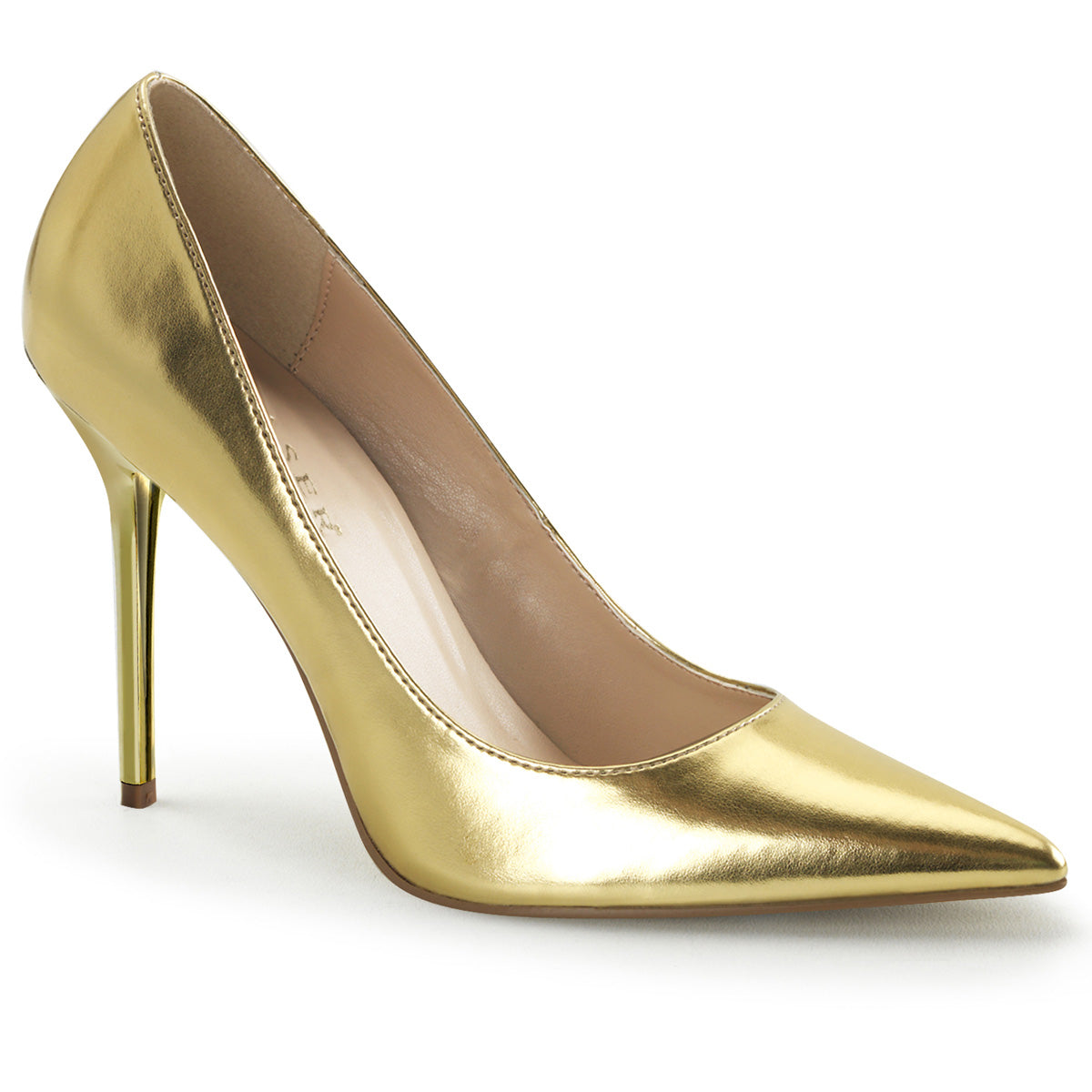 CLASSIQUE-20 Pleaser 4" Heel Gold Metallic Fetish Footwear-Pleaser- Sexy Shoes