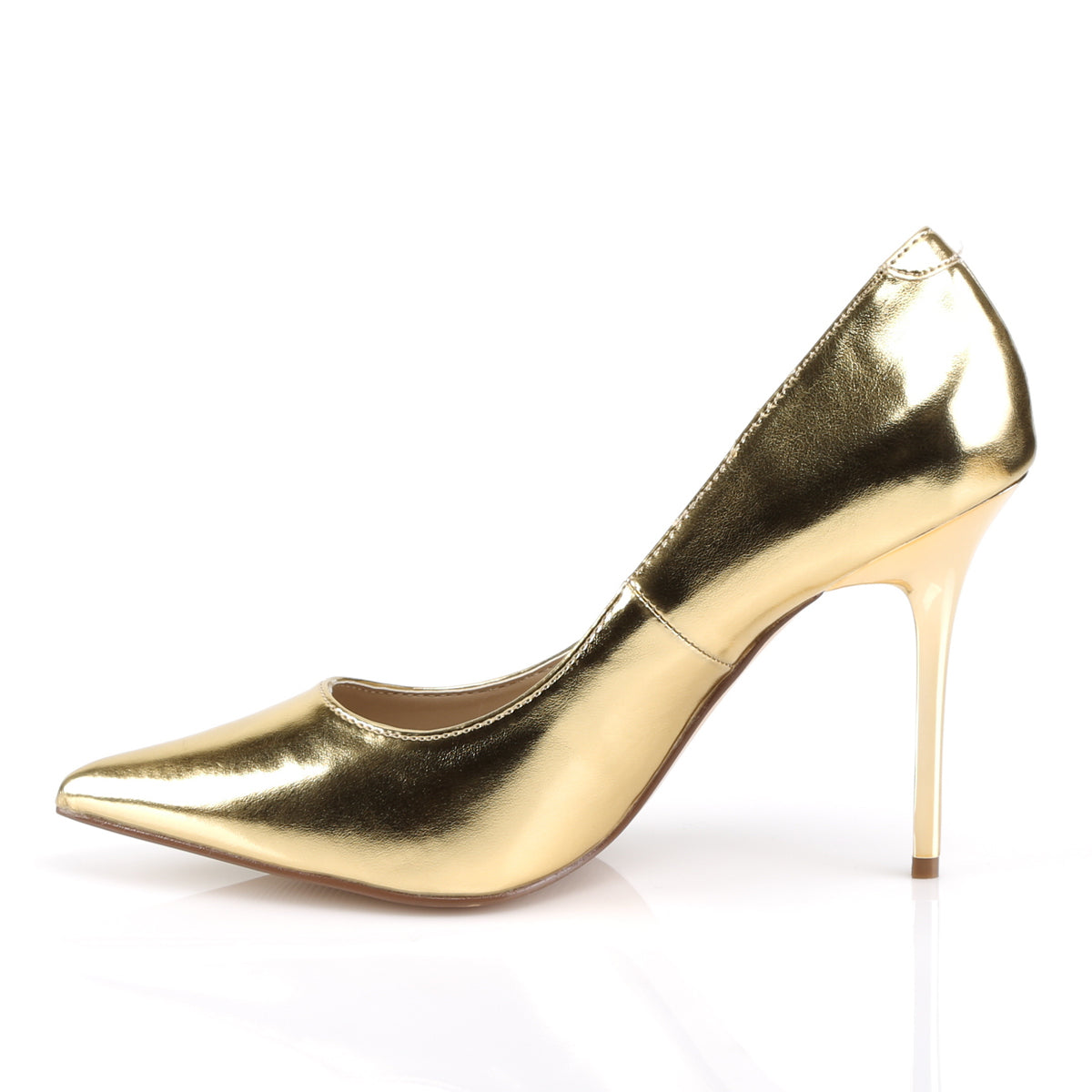 CLASSIQUE-20 Pleaser 4" Heel Gold Metallic Fetish Footwear-Pleaser- Sexy Shoes Pole Dance Heels