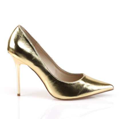 CLASSIQUE-20 Pleaser 4" Heel Gold Metallic Fetish Footwear-Pleaser- Sexy Shoes Fetish Heels