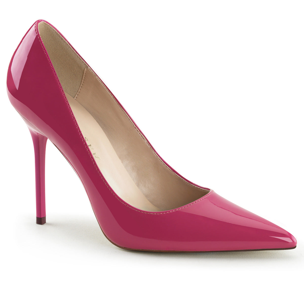 Classique-20 Tooler 4 "каблука горячая розовая патентная патентная обувь