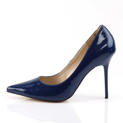 CLASSIQUE-20 Pleaser 4 Inch Heel Navy Blue Fetish Footwear-Pleaser- Sexy Shoes Pole Dance Heels