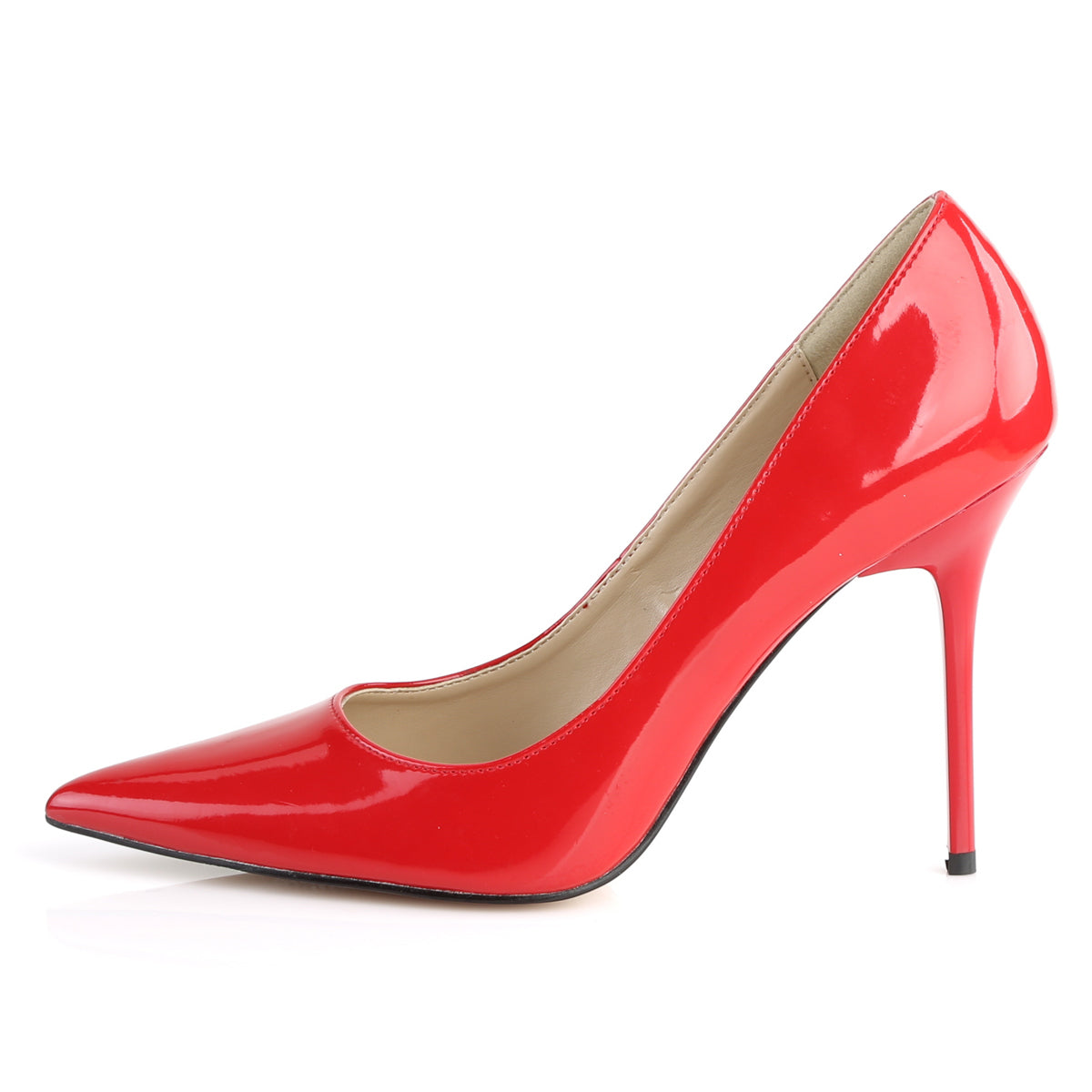 CLASSIQUE-20 Pleaser 4 Inch Heel Red Fetish Footwear-Pleaser- Sexy Shoes Pole Dance Heels