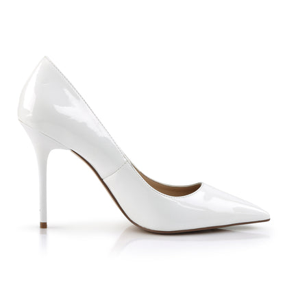CLASSIQUE-20 Pleaser 4" Heel White Patent Fetish Footwear-Pleaser- Sexy Shoes Fetish Heels