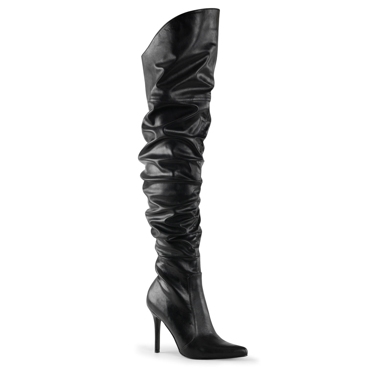 Black 4 Inch Flirty Thigh Boots -  Pleaser CLASSIQUE-3011