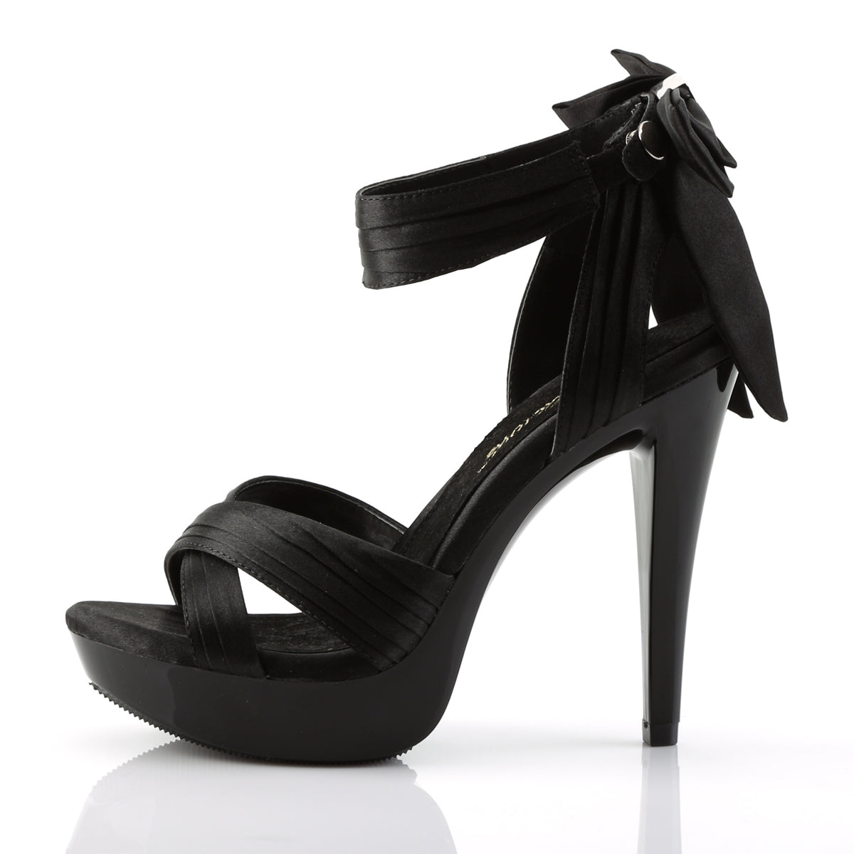 COCKTAIL-568 Fabulicious 5 Inch Heel Black Satin Sexy Shoes-Fabulicious- Sexy Shoes Pole Dance Heels