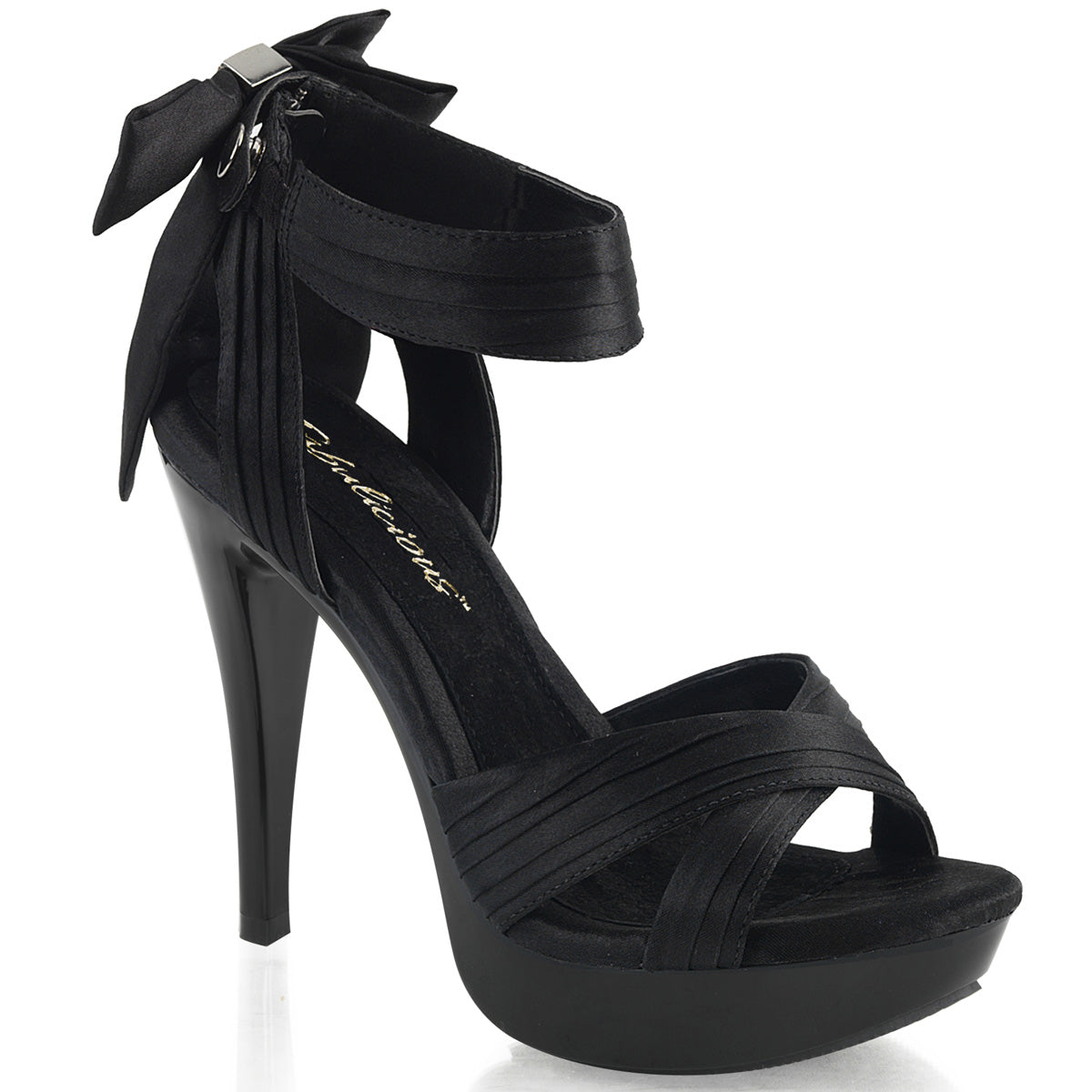 COCKTAIL-568 Fabulicious 5 Inch Heel Black Satin Sexy Shoes