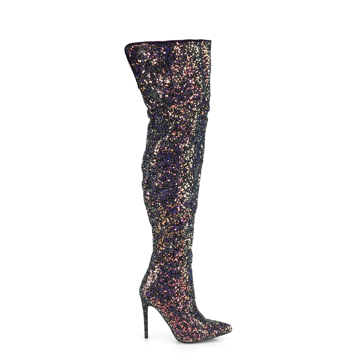 Thigh high hot sale glitter heels