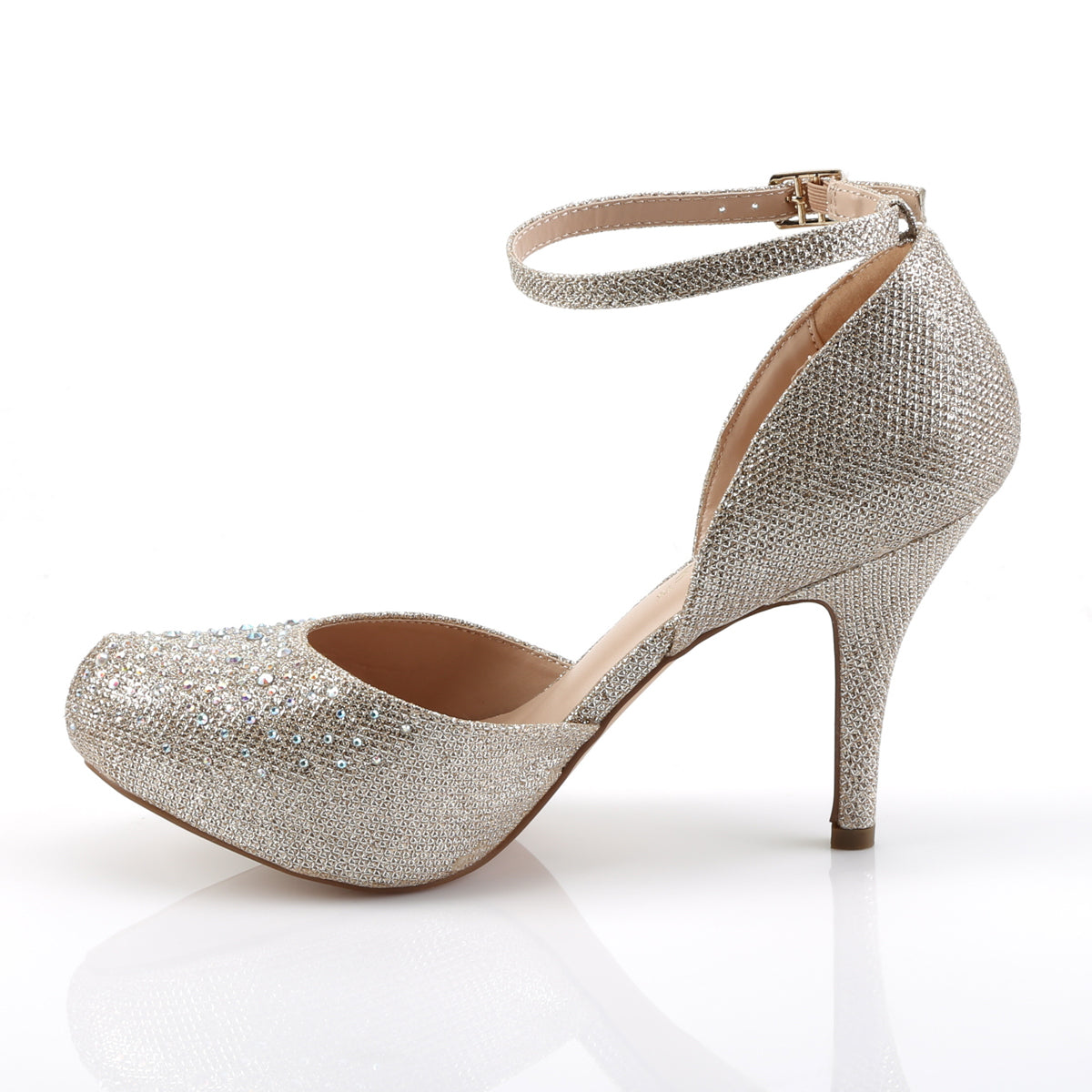 COVET-03 Fetish Nude Glitter Mesh Fabric Sexy Shoes Heels-Fabulicious- Sexy Shoes Pole Dance Heels