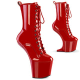 CRAZE-1040 Pleaser Sexy Red Patent Ankle Boots