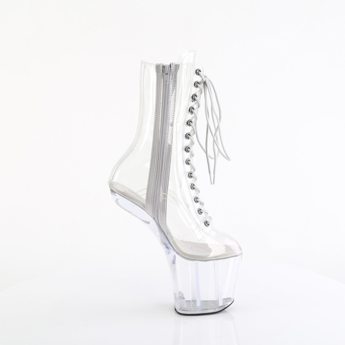 CRAZE-1040C Pleaser Ankle/Mid-Calf Boots Transparent Platforms (Exotic Dancing)