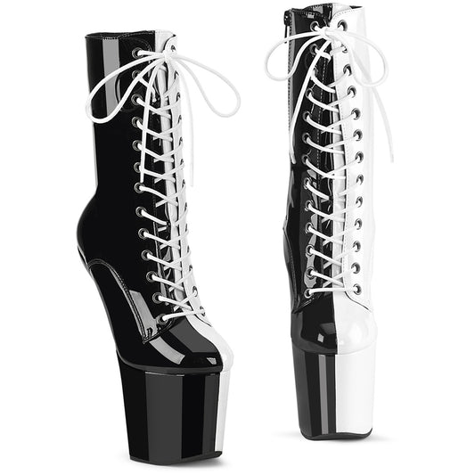 CRAZE-1040TT Pleaser Ankle/Mid-Calf Boots Clear Heels with Platforms (Exotic Dancing)