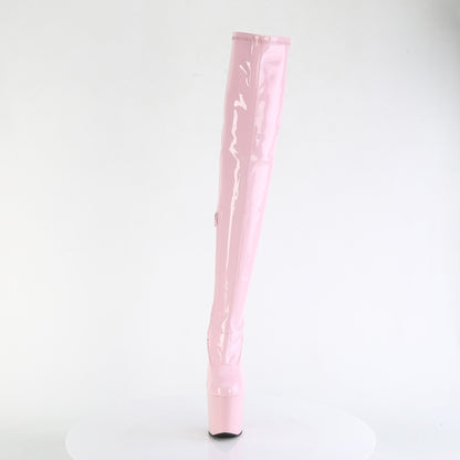 CRAZE-3000 Pleaser Sexy Baby Pink Thigh High Boots with Illusion Heels