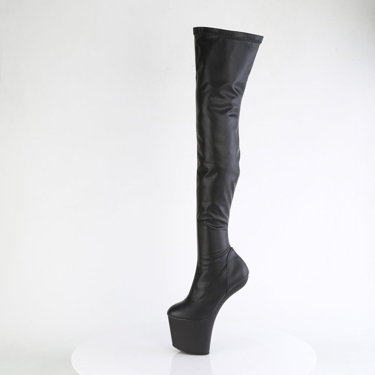 CRAZE-3000 Pleaser Black Faux Leather Thigh High Boots