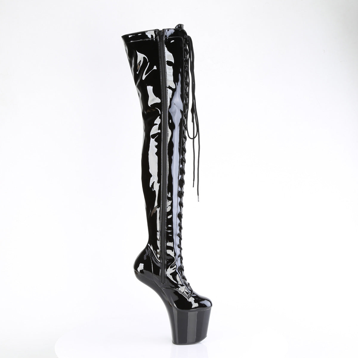 CRAZE-3023 Pleaser Black Patent Thigh High Boots Sexy Footwear
