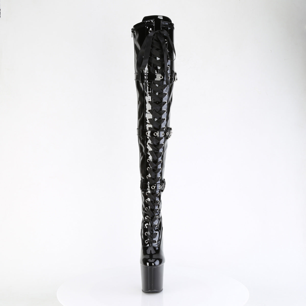 craze 3028 pleaser sexy footwear blk str pat blk
