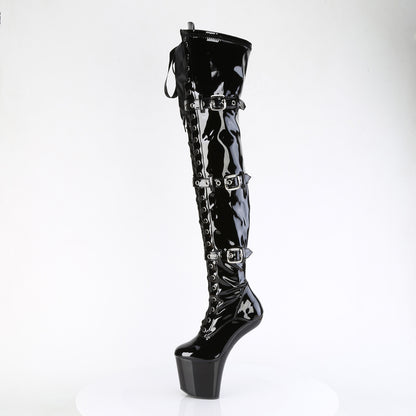 CRAZE-3028 Pleaser Sexy Thigh High Boots Black Patent Footwear