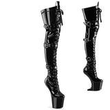 CRAZE-3028 Pleaser Sexy Thigh High Boots Black Patent Footwear