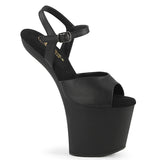 CRAZE-809 Pleaser 8" Heel Black Faux Leather/Black Matte Platforms (Exotic Dancing)