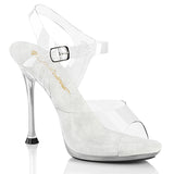 CUPID-408 Fabulicious Sexy Clear Perspex Ankle Strap Footwear