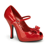 CUTIEPIE-08 Pin Up 4.5 Inch Heel Red Retro Glamour Platforms
