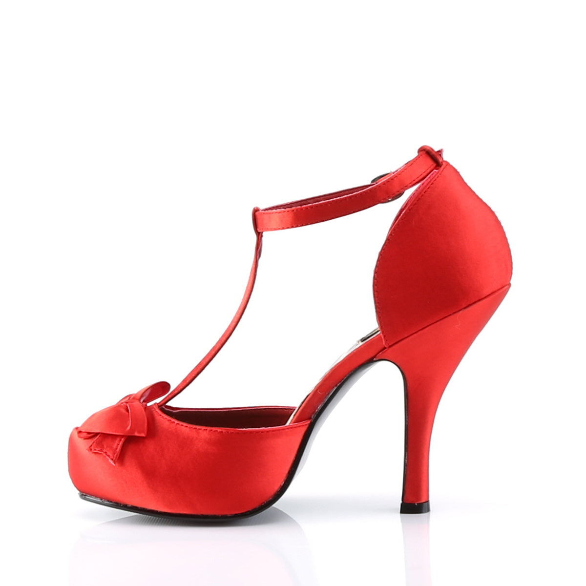 CUTIEPIE-12 Sexy 4.5" Heel Red Satin Retro Glamour Platforms-Pin Up Couture- Sexy Shoes Alternative Footwear