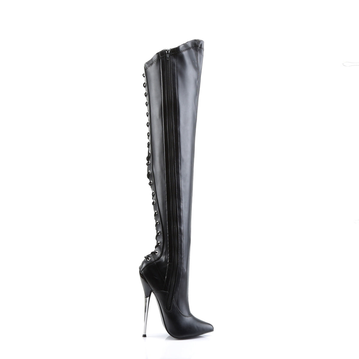 DAGGER 3060 Devious Fetish Footwear 6" Heel Black Kinky Boot Devious Heels Fetish Heels