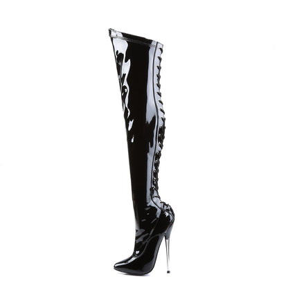 DAGGER 3060 Devious Fetish 6 Inch Heel Black Kinky Boots Devious Heels Pole Dance Heels