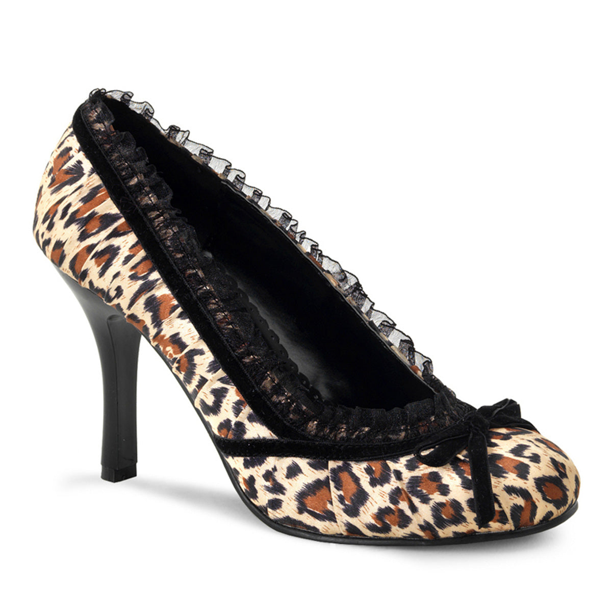 DAINTY-420 Pleasers Funtasma 3.5" Heel Cheetah Print Satin Sexy Shoes